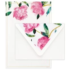 Hallmark Pink Peonies Stationery Set, Box Of 20 -Hallmark Pink Peonies Stationery Set 1499STN1137 03