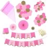 Hallmark Color Pop Party Decor Kit, Pink And Gold -Hallmark Pink and Gold Party Supplies Banner Decorations 5CLP1019 01