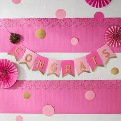 Hallmark Color Pop Party Decor Kit, Pink And Gold -Hallmark Pink and Gold Party Supplies Banner Decorations 5CLP1019 03