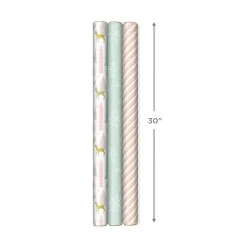 Hallmark Pink And Mint Assorted 3-Pack Christmas Wrapping Paper, 120 Sq. Ft. -Hallmark Pink and Mint Christmas Wrapping Paper Assortment 5JXW1083 07