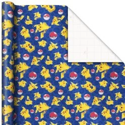 Hallmark Assorted Pokémon Wrapping Paper 3-Pack, 60 Sq. Ft. -Hallmark Pokmon Wrapping Paper for Kids Birthdays 5EWR2645 04