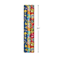 Hallmark Assorted Pokémon Wrapping Paper 3-Pack, 60 Sq. Ft. -Hallmark Pokmon Wrapping Paper for Kids Birthdays 5EWR2645 09