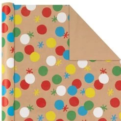 Hallmark Primary Birthday 3-Pack Kraft Wrapping Paper, 105 Sq. Ft. Total 11 Hallmark Primary Birthday 3-Pack Kraft Wrapping Paper, 105 Sq. Ft. Total -Hallmark Primary Birthday 3Pack Kraft Wrapping Paper 5EWR6409 04