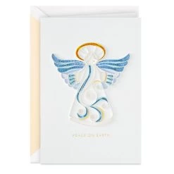Hallmark Peace On Earth Angel Quilled Paper Handmade Christmas Card