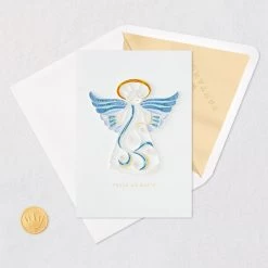 Hallmark Peace On Earth Angel Quilled Paper Handmade Christmas Card -Hallmark Quilled Paper Peace Angel Handmade Christmas Card 1299IXC7334 05
