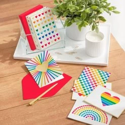 Hallmark Rainbow Hearts Boxed Blank Notes Assortment, Pack Of 24 -Hallmark Rainbow Hearts Assorted Boxed Blank Note Cards 5STZ1178 05