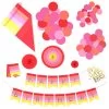 Hallmark Color Pop Party Decor Kit, Warm Ombré Stripe -Hallmark Red Pink and Yellow Party Supplies Banner Decor 5CLP1015 01