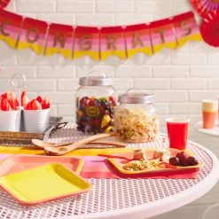 Hallmark Color Pop Party Decor Kit, Warm Ombré Stripe -Hallmark Red Pink and Yellow Party Supplies Banner Decor 5CLP1015 03