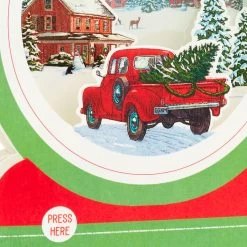 Hallmark Red Truck Snow Globe Musical 3D Pop-Up Christmas Card With Motion -Hallmark Red Truck Snowglobe 3D PopUp Music Motion Christmas Card 1299XOD9992 05