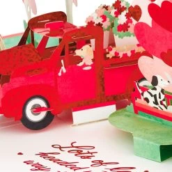 Hallmark Special Delivery 3D Pop-Up Valentine's Day Card -Hallmark Red Truck With Flowers 3D PopUp Valentines Day Card 1299IAV6066 02