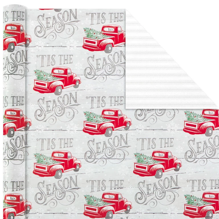 Hallmark Rustic Winter 3-Pack Reversible Metallic Christmas Wrapping Paper, 120 Sq. Ft. 6 Hallmark Rustic Winter 3-Pack Reversible Metallic Christmas Wrapping Paper, 120 Sq. Ft. - Image 4