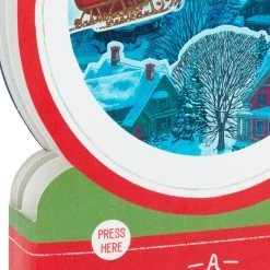 Hallmark Santa's Sleigh Snow Globe Musical 3D Pop-Up Christmas Card With Motion -Hallmark Santa Sleigh Snowglobe 3D PopUp Music Motion Christmas Card 1299XOD9985 05