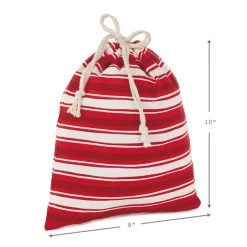 Hallmark 10" And 20" Santa And Stripes 2-Pack Fabric Christmas Gift Bags -Hallmark Santa and Stripes Medium and XL Fabric Gift Bags XGB4902 04