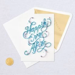 Hallmark Happily Ever After Quilled Paper Handmade Wedding Card -Hallmark Script Letters Quilled Paper Handmade Wedding Card 1299LAD9615 05