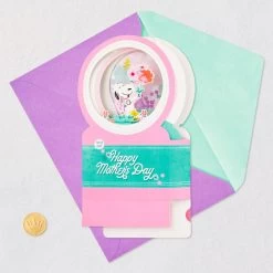 Hallmark Peanuts® Snoopy Snow Globe 3D Pop-Up Mother's Day Card With Motion -Hallmark Snoopy 3D PopUp Mothers Day Card With Motion 1299MEJ8033 05