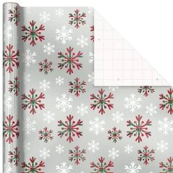 Hallmark Snow Merry 3-Pack Foil Christmas Wrapping Paper Assortment, 60 Sq. Ft. -Hallmark Snowmen and Plaid Foil Christmas Wrapping Paper 5JXW1061 05