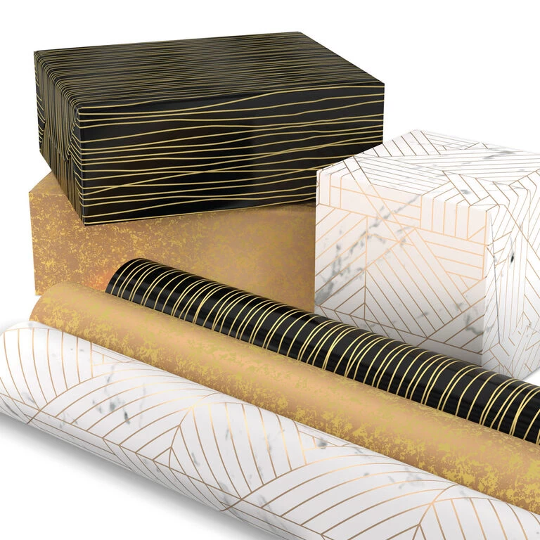 Hallmark Upscale Neutrals 3-Pack Wrapping Paper, 85 Sq. Ft. Total 4 Hallmark Upscale Neutrals 3-Pack Wrapping Paper, 85 Sq. Ft. Total - Image 2
