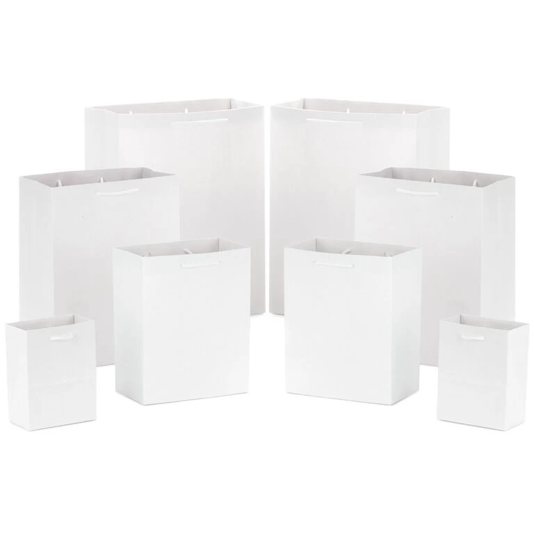 Hallmark White Assorted Sizes 8-Pack Gift Bags 3 Hallmark White Assorted Sizes 8-Pack Gift Bags