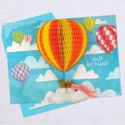 Hallmark 16" Hot Air Balloons Pop-Up Jumbo Goodbye Card -Hallmark Youll Be Missed Balloon Goodbye Card 1499CBG1018 04